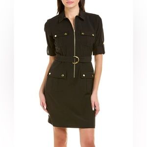 Sharagano Black shirt dress with straight zipper